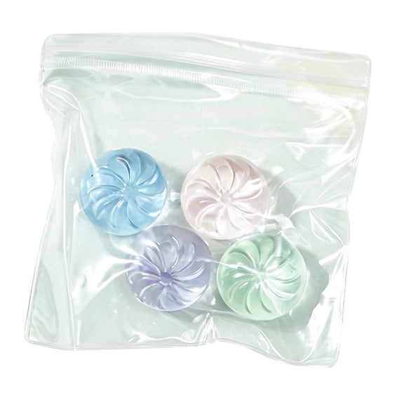 Crystal Bun Squeezetoy 4 Pack, Soft Slow Rising Food Shaped Stress Reliever, Cute Kawaii Bakery Fidget for Adults and Teens, Set of 4 Decompression Squishy