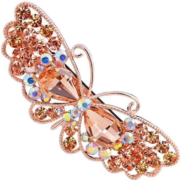 Crystal Butterfly Hairpin Fashionable Hair Clip Korean Hair Barrette for Women Bridal Wedding Hair Accessories