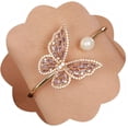 thumbnail image 1 of Crystal Butterfly Pearl Bracelet Butterfly Bangle for Women, 1 of 5