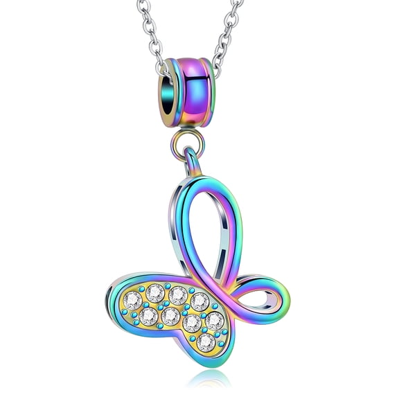 Crystal Butterfly Urn Necklace for Ashes Butterfly Cremation Jewelry for Ashes Keepsake Memorial Urn Jewelry for Human / Pet Memorial Keepsake Urn Pendant for Women