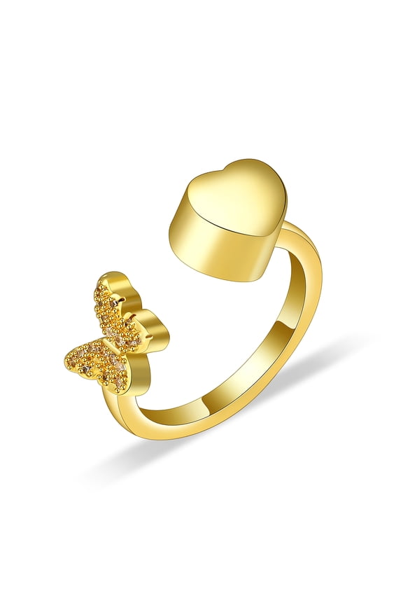 Crystal Butterfly Urn Rings for Ashes Heart Cremation Ring Memorial Keepsake Rings Gifts Ash Keepsake Memorial Rings Urns Rings for Women