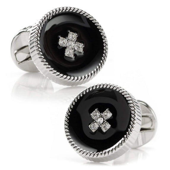Crystal Button Rope Cufflinks