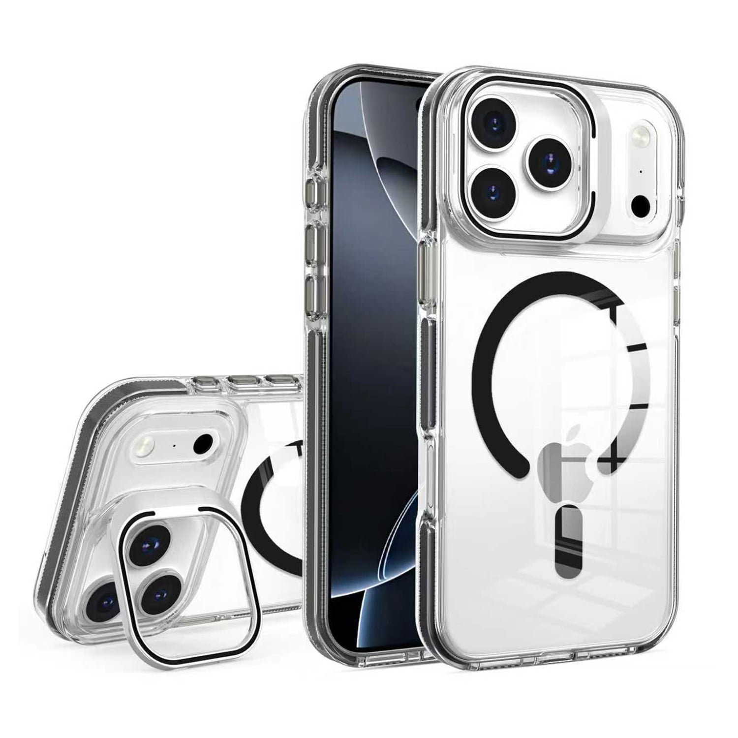 Crystal Camera Stand MagSafe Case for iPhone 17 Pro - Black
