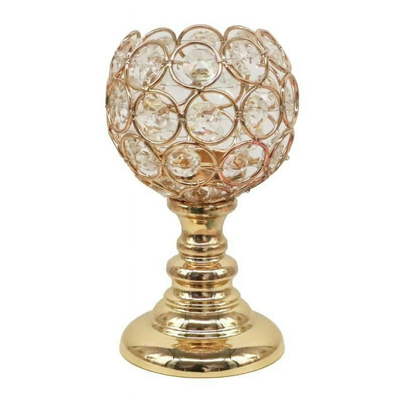 Crystal Candle Holders, Silver Golden Candlesticks Table Centerpieces for Dining Room Buffet Cabinet Home Wedding Decoration - 8