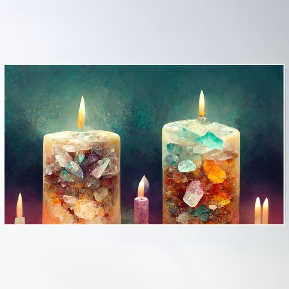 Crystal Candle Magick Poster Wall Art, Modern Wall Decor For Living Room Bedroom, 8x12 UNFRAMED