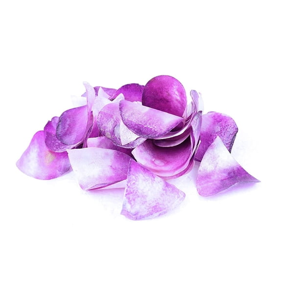 Crystal Candy Candy Purple-&-White Edible Petals - Colorful Edible Flowers Petal for Cakes, Cupcakes, and Cake Decorations - Suitable for All Cakes and Baked Goods - 1 Jar 6 Grams, 40 Petals