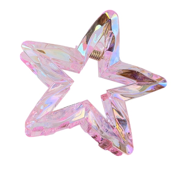Crystal Candy Colored Hair Clip Dazzling Hollowed Out Pointed Star Hair Claw Stylish Elegant Acrylic Barrettes For Women Girls