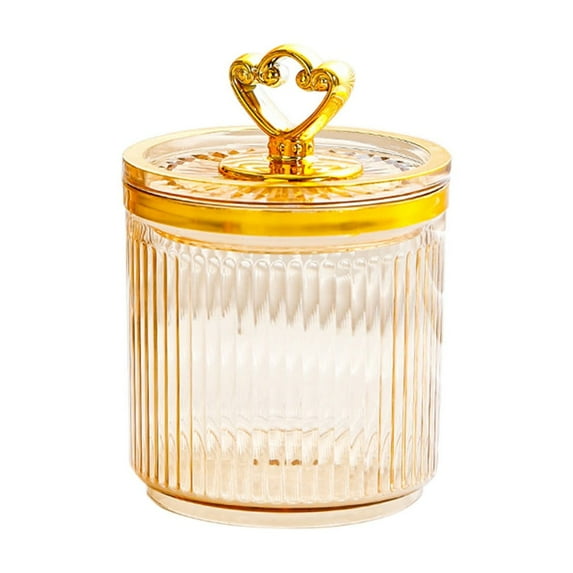 Gold Clear Storage Jar With Plastic Material And Sealable Lid For Pantry Organization Durable For Long Term Use