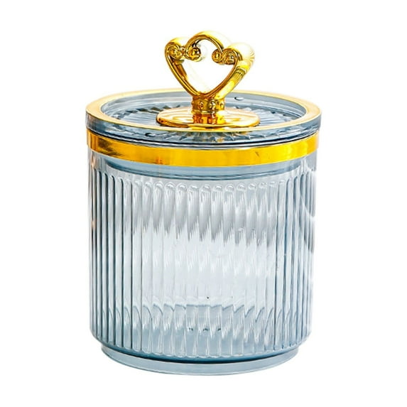 Crystal Candy Jar with Lids Home Decorative Clear Storage Jars Cookie Container for Apothecary, Bathroom, Kitchen, and Pantry, Ideal for Cotton Swabs and Jewelry (Luxury Colorful)