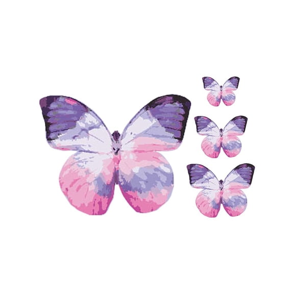 Crystal Candy Wafer-Paper Fluttery Butterflies, Purple