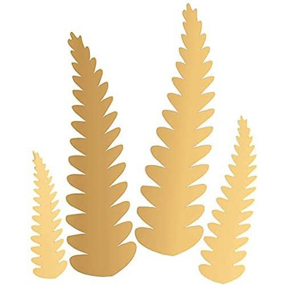 Crystal Candy Wafer Paper Garden Ferns, Rounded Gold
