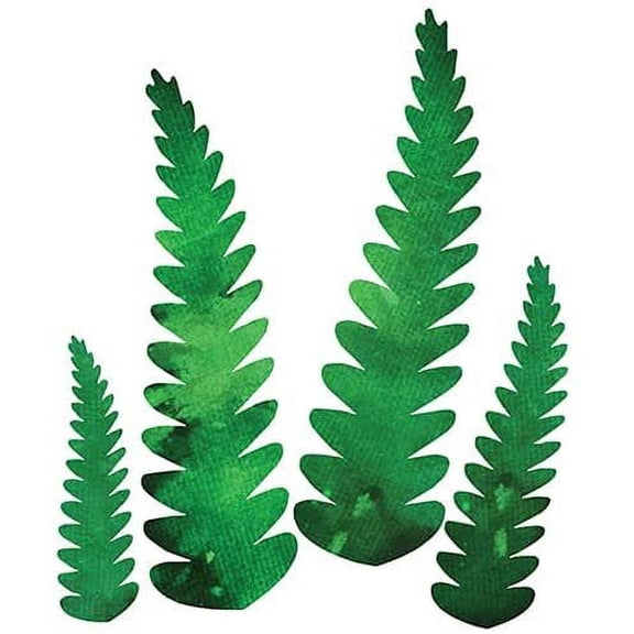 Crystal Candy Wafer Paper Garden Ferns, Rounded Green