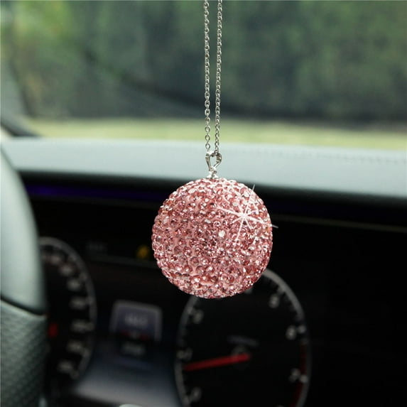 Crystal Car Pendant for Rearview Mirror, Bling Bling Decoration, Rhinestone and Metal Material, Elegant Hanging Ornament for Car Interior