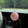 thumbnail image 1 of Crystal Car Rearview Mirror Ornament, Bling Rhinestone Hanging Pendant for Car Interior Decor, Elegant Vehicle Accessory for Men and Women(Pink), 1 of 3