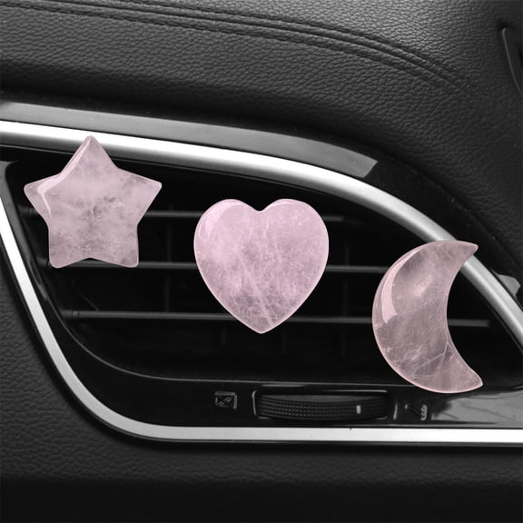 Crystal Car Vent Clips Decorative, Set of 3 Star Moon Heart Charms for Air Conditioning Retail Store, Car Interior Dashboard Accessories