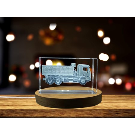 Crystal Cargo Cruiser: 3D Engraved Lorry Model