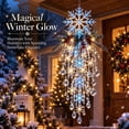 thumbnail image 1 of Crystal Cascade Christmas Light, Hanging LED Snowflake Icicle Lights, Lighted Window Decoration for Living Room, Porch, Entryway and Holiday Display, 1 of 8