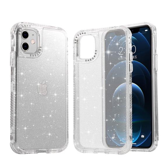 Crystal Case for iPhone 11 Pro Case Glitter Cute Sparkly Shiny Bling Sparkle Phone Cases,Four Corner Protection,Thin Slim Fit Soft TPU Bumper Shockproof Rubber Cover for Women Girls Girly,Clear