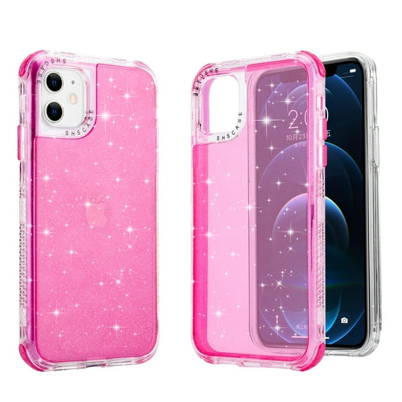 Crystal Case for iPhone 15 Pro Max Case Glitter Cute Sparkly Shiny Bling Sparkle Phone Cases,Four Corner Protection,Thin Slim Fit Soft TPU Bumper Shockproof Rubber Cover for Women Girls Girly,Pink
