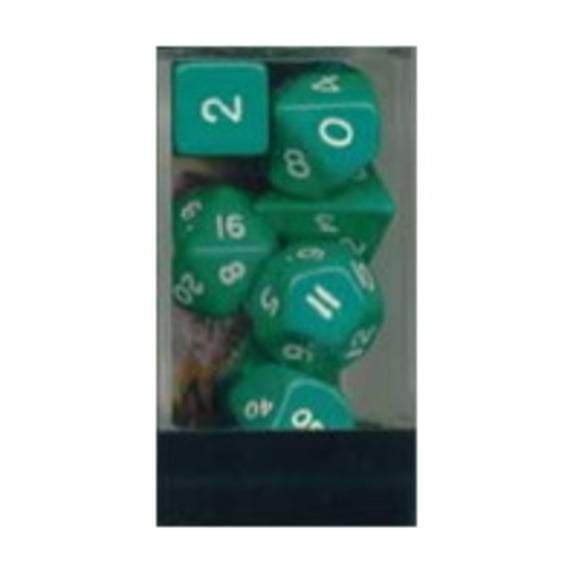 Crystal Caste Poly Set Green w/White (7) New