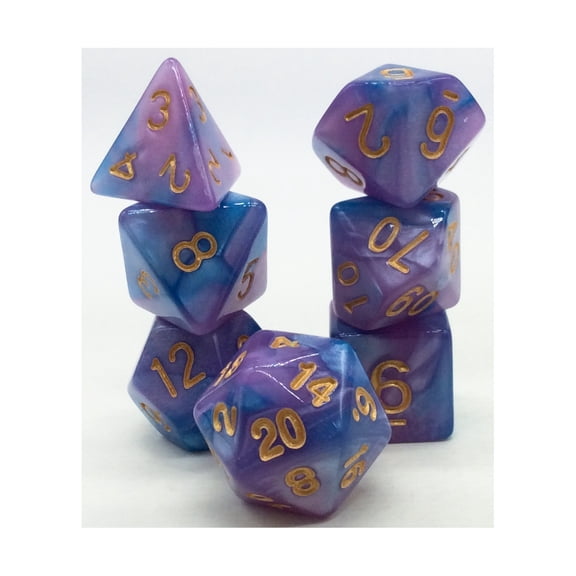 Crystal Caste Poly Set - Light Blue & Pink w/Gold (7) New