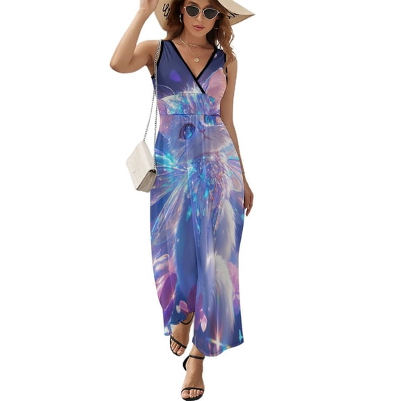 Crystal Cat Pattern Design Sleeveless Dress Summer Clothes for Women Women's Clothing 2025