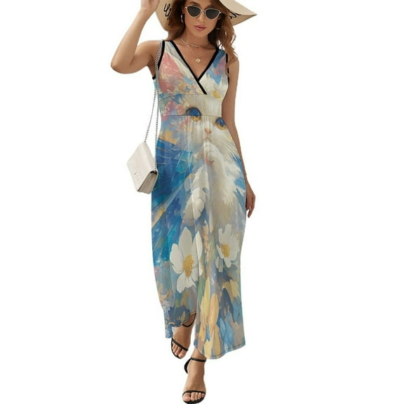 Crystal Cat Sleeveless Dress Female Clothing Dress Women Summer 2025 Dress