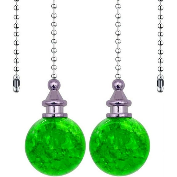 Crystal Ceiling Fan Pull Chain, 2Pcs 21 Inches Decorative Fan String Pulls Pendant Extension, 3mm Diameter Beaded Fan Pull Chains Extender Ornament with Connector