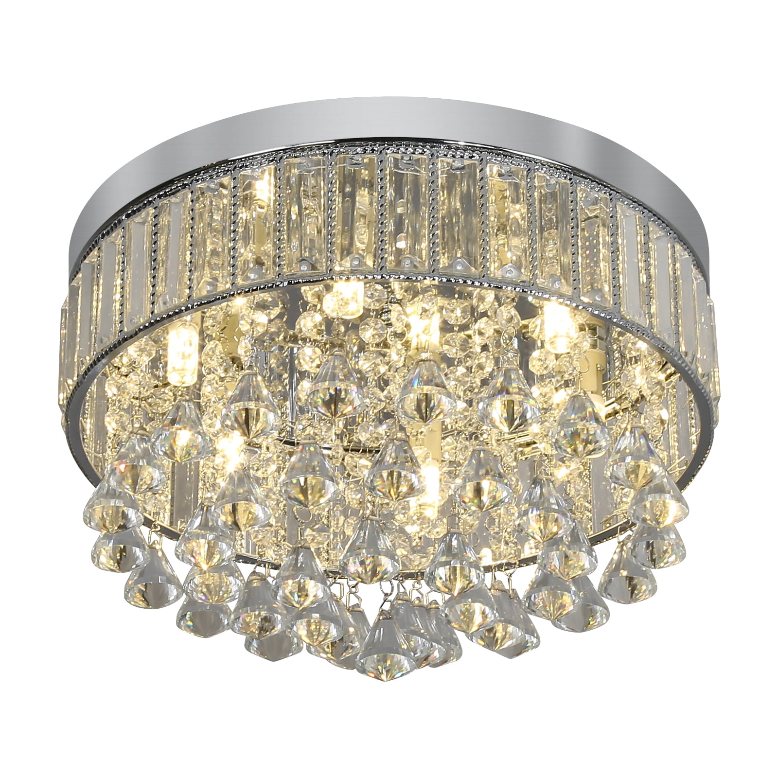 Crystal Ceiling Light with G9 Bulb Holders, Electroplated Surface, Elegant and Functional Pendant Lighting for Living Rooms and Dining Areas