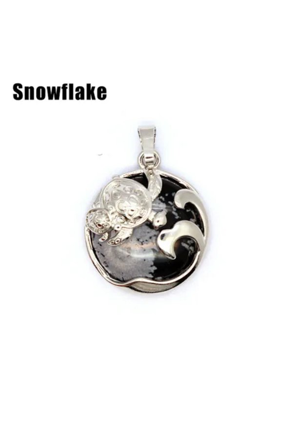 Crystal Chakra Turtle Animal Tortoise Pendant Stone Quartz Necklace Jewelry Gift