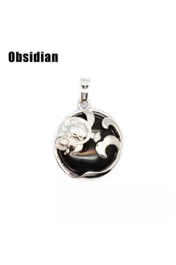 Crystal Chakra Turtle Animal Tortoise Pendant Stone Quartz Necklace Jewelry Gift