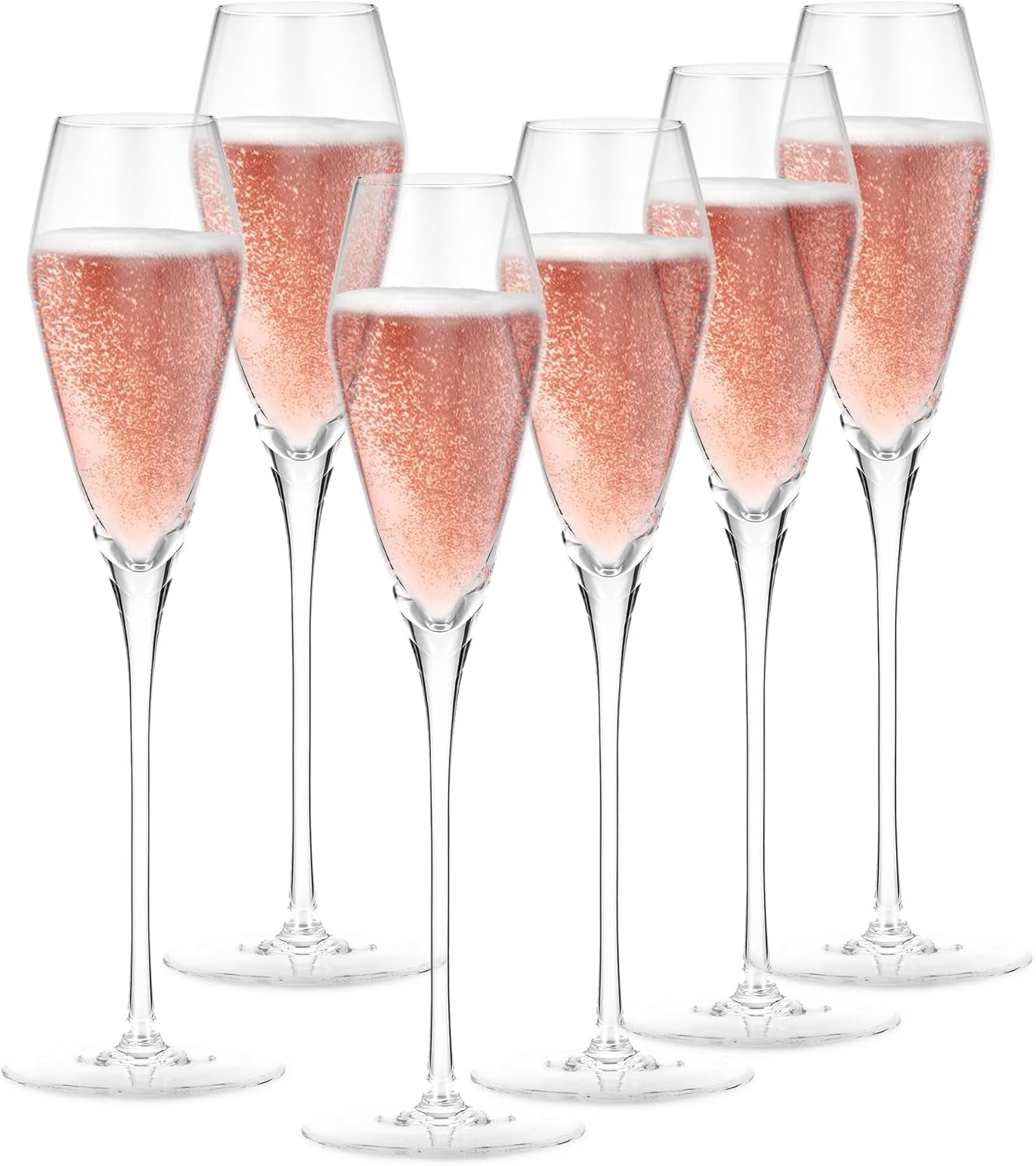 BINGKOU Set Of 6 Hand-Blown Champagne Flutes - 9oz Lead-Free Crystal, Tulip Shape, Elegant Gift Box - View #2