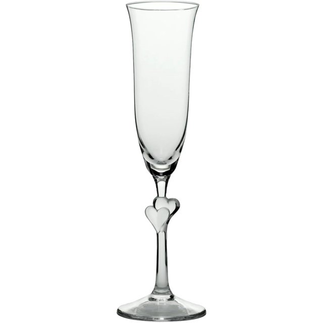 Crystal Champagne Glasses Set of 2 ( Design). Dishwasher Safe Glass