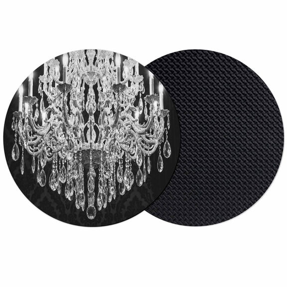 Crystal Chandelier Coasters Set of 2, Absorbent Coasters for Drinks, Candle Abstract Luxury Modern Coaster for Desk Coffee Table Protection, Home Decor House Warming Gifts 4"