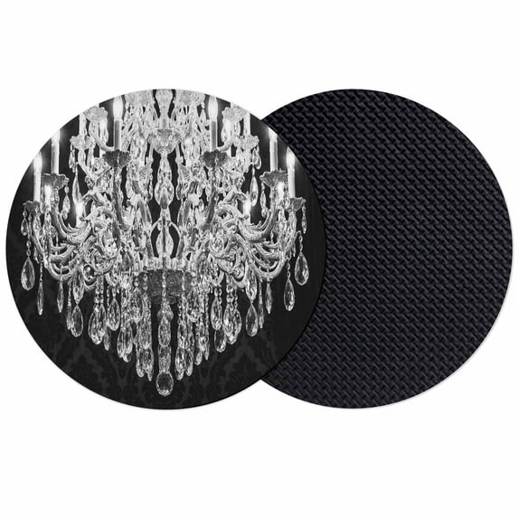 Crystal Chandelier Coasters Set of 2, Absorbent Coasters for Drinks, Candle Abstract Luxury Modern Coaster for Desk Coffee Table Protection, Home Decor House Warming Gifts 4"