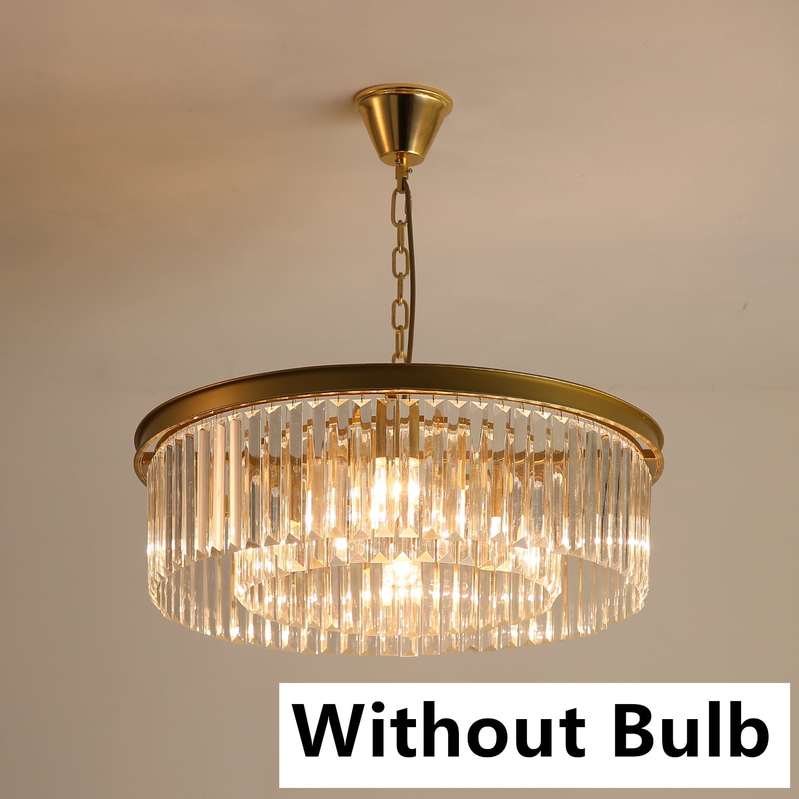 Modern LED Chandelier Living Room Ceiling Light Crystal Pendant Lighting Fixture Without Bulb