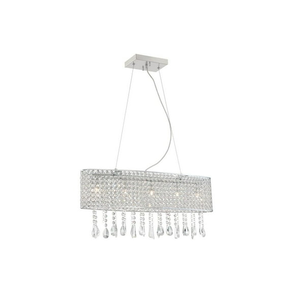 Crystal Chandelier Lighting Fixture 40W Chrome Metal Frame JCD/G9 Bulb Included - Lite Source