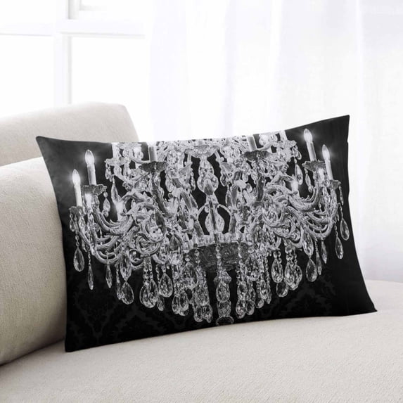 Crystal Chandelier Throw Pillow Covers, Candle Abstract Luxury Modern Soft Breathable Pillow Cases with Invisible Zipper for Sleeping, Small Pillowcases for Couch Bed Sofa Chair 16x24 Inches