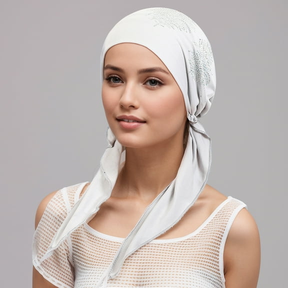Crystal Chemo Hat Woman's Stretchy Beanie Bandana Turban Skull Cap Head Wrap Headscarf for Cancer,Alopecia Hair Loss