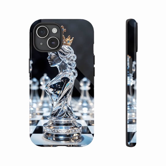 Crystal Chess Queen iPhone Case, Ideal for Chess Fans & Holiday Gifts, Compatible with iPhone 11/12/13/14/15/16 (Pro Max/Plus)