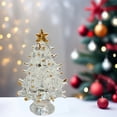 thumbnail image 1 of Crystal Christmas Tree White Glass Tabletop Ornament for Festive Home Office Decor Mini Christmas Tree Figurine Gift, 1 of 7