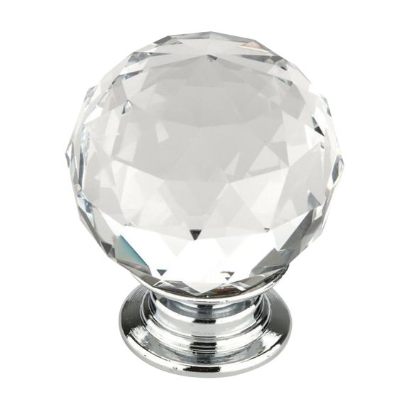 Crystal Chrome Clear Sphere Round 1-3/16" (30mm)Kitchen Cabinet Drawer Knob