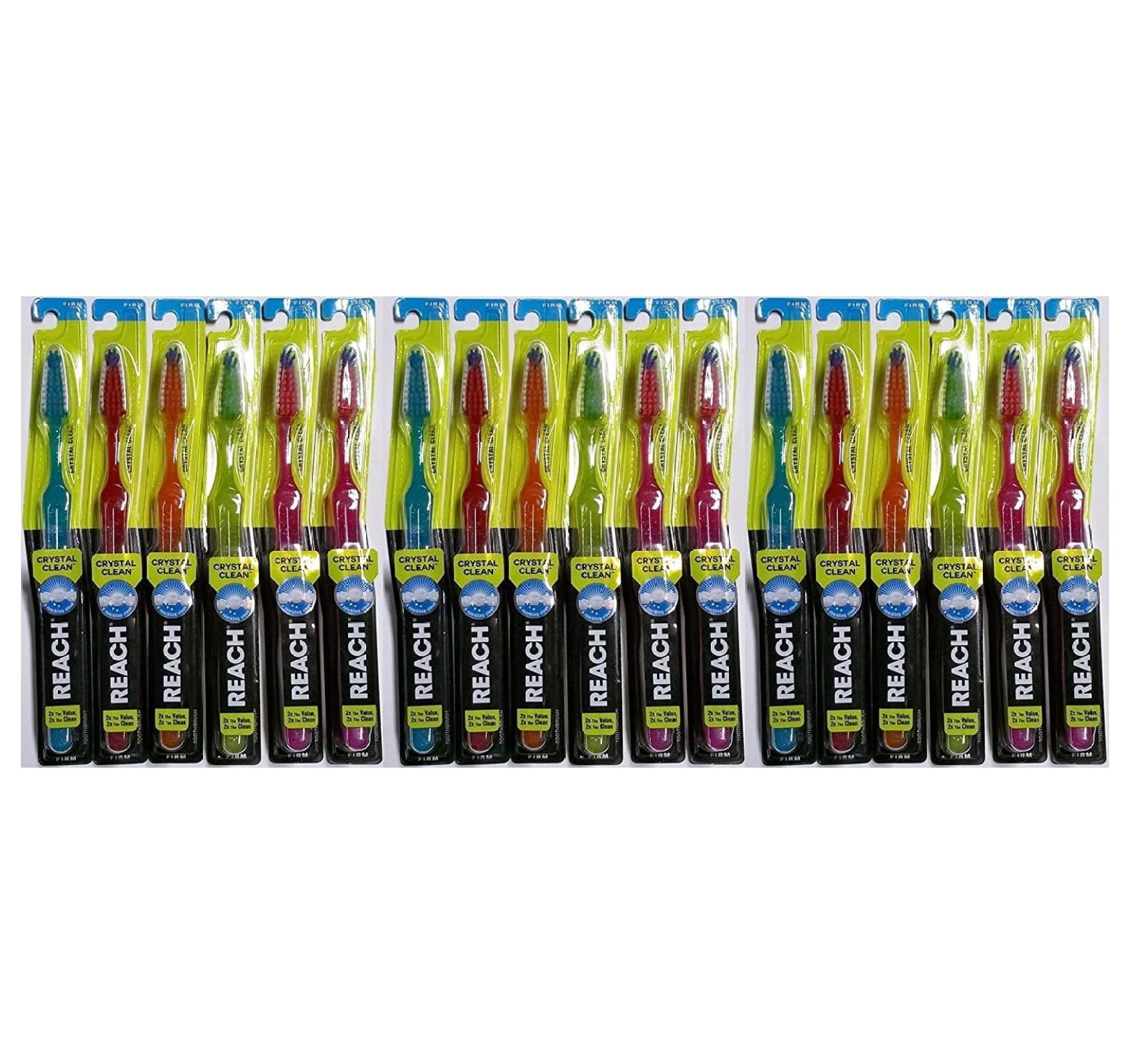 Crystal Clean Toothbrush, Firm, Assorted Colors (Pack of 18) - Walmart.com