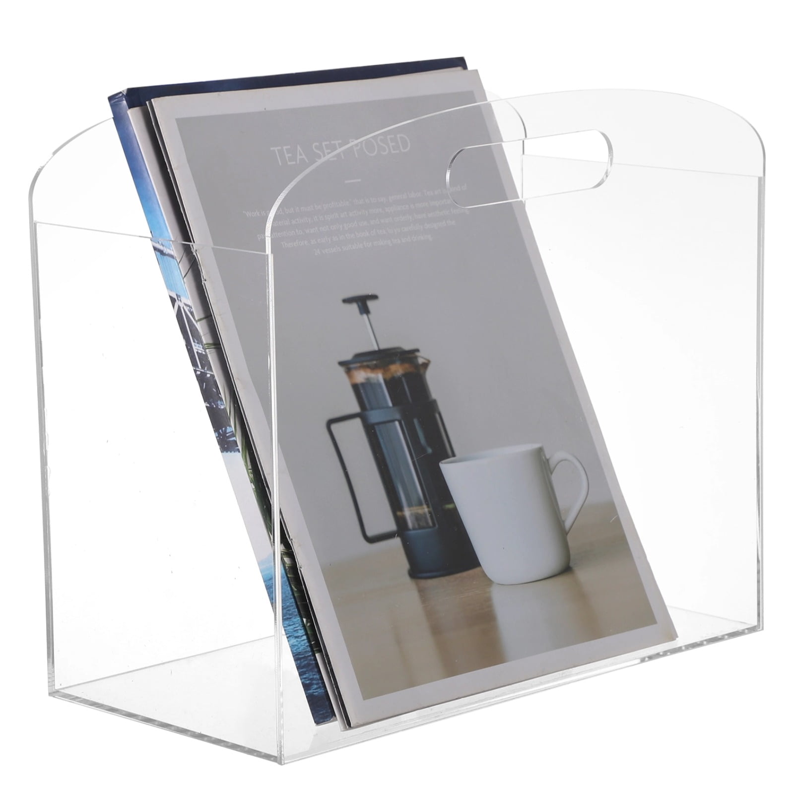 Crystal Clear Acrylic Magazine Rack, Transparent Magazine Holder with ...