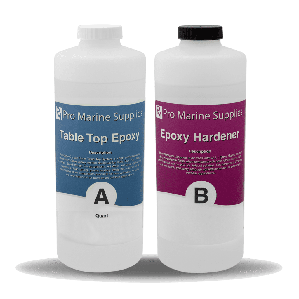 Crystal Clear Bar Table Top Epoxy Resin Coating For Wood Tabletop - 2 Quart  Kit