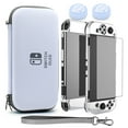 thumbnail image 1 of Crystal Clear Case 7 in 1 Kit for Nintendo Switch OLED Carrying Travel Storage Bag for Switch Console Joycon Game Accessories (WHITE), 1 of 7