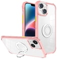 thumbnail image 1 of Crystal Clear Case Compatible with iPhone 14 Pro with Ring Kickstand Transparent Soft Slim Fit Bumper Case-Pink, 1 of 6