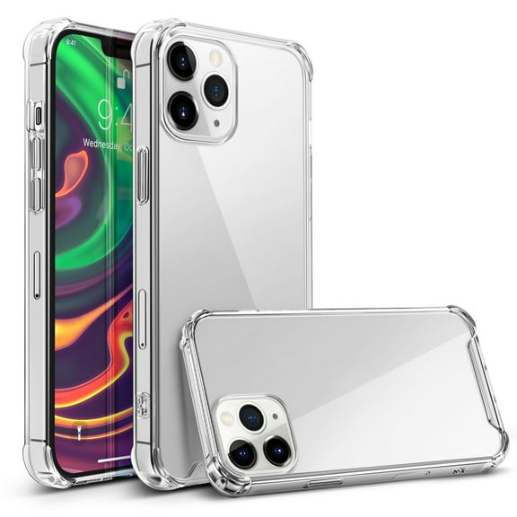 Crystal Clear Case For iPhone 12 / 12 Pro (6.1 inch), Shockproof TPU Bumper Shock-Absorbing Corners Protective Transparent Cover, by Insten