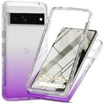 thumbnail image 1 of Crystal Clear Case for Google Pixel 8 Pro, [Not Yellowing] Gradient Phone Case with Built-in Screen Protector, Military Grade Drop Protection Shockproof Transparent Cover for Google Pixel 8 Pro,Purple, 1 of 5