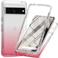 thumbnail image 1 of Crystal Clear Case for Google Pixel 8 Pro, [Not Yellowing] Gradient Phone Case with Built-in Screen Protector, Military Grade Drop Protection Shockproof Transparent Cover for Google Pixel 8 Pro, Pink, 1 of 5